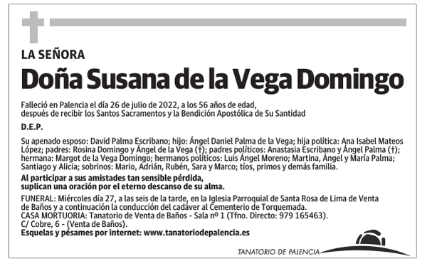 Doña Susana de la Vega Domingo