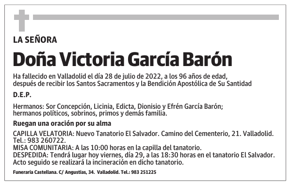 Doña Victoria García Barón