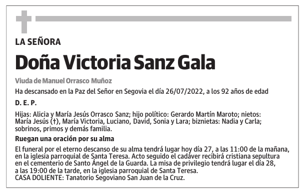 Doña Victoria Sanz Gala