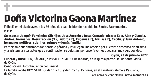 Doña  Victorina  Gaona  Martínez