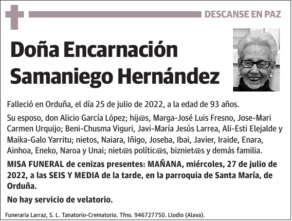 Encarnación Samaniego Hernández