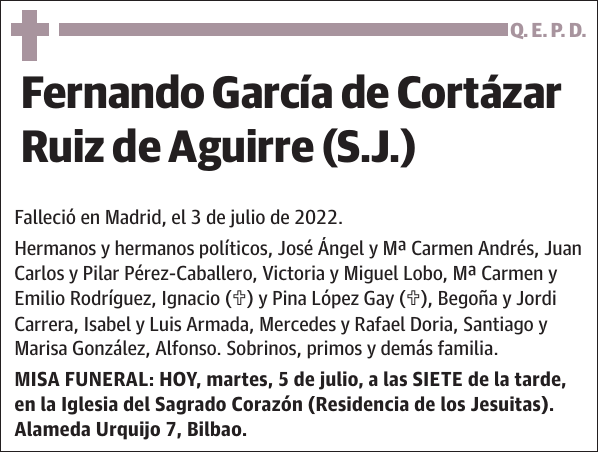 Fernando García de Cortázar Ruiz de Aguirre (S.J.)