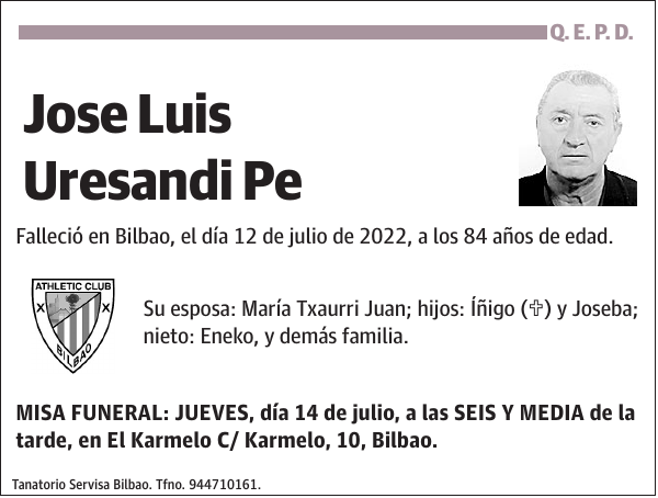 Jose Luis Uresandi Pe