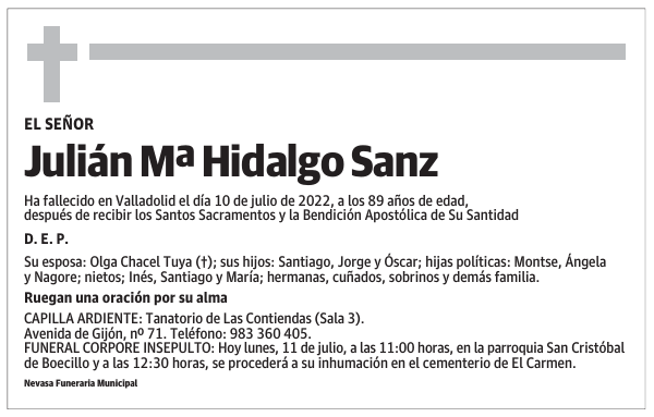 Julián Mª Hidalgo Sanz