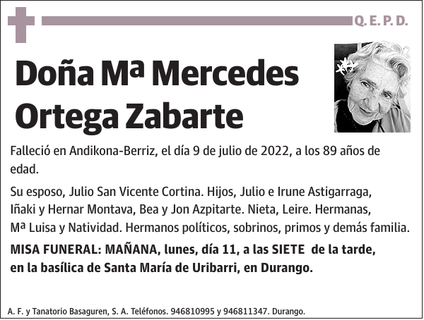Mª Mercedes Ortega Zabarte