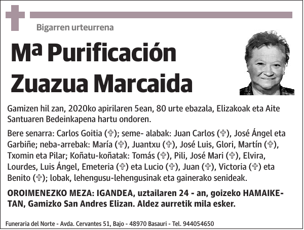 Mª Purificación Zuazua Marcaida