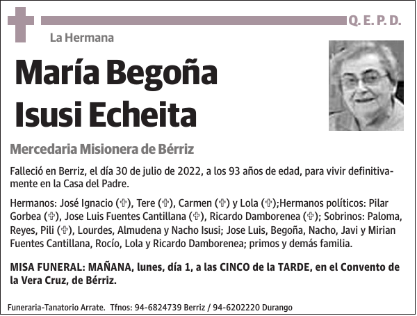 María Begoña Isusi Echeita