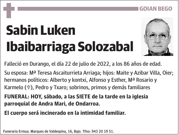 Sabin Luken Ibaibarriaga Solozabal