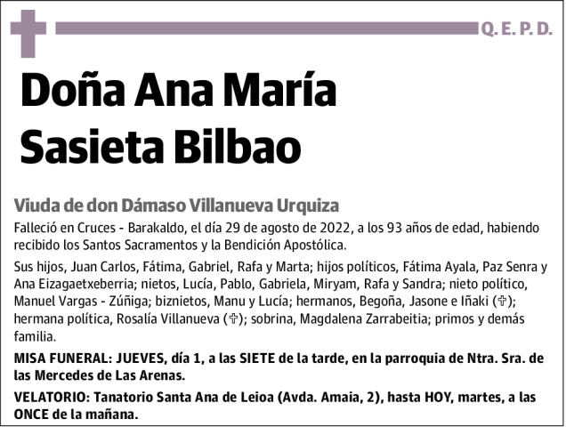 Ana María Sasieta Bilbao