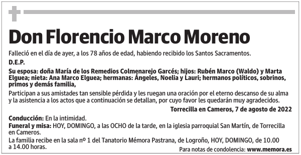 Don  Florencio  Marco  Moreno