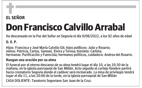 Don Francisco Calvillo Arrabal