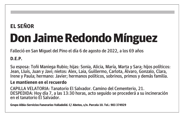 Don Jaime Redondo Mínguez