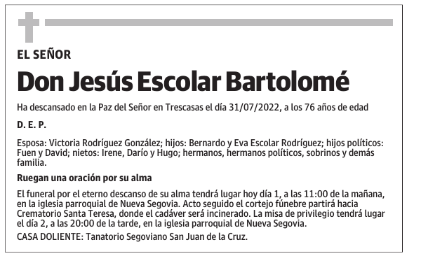 Don Jesús Escolar Bartolomé