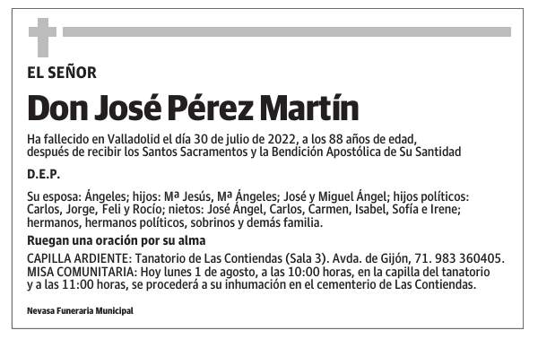 Don José Pérez Martín