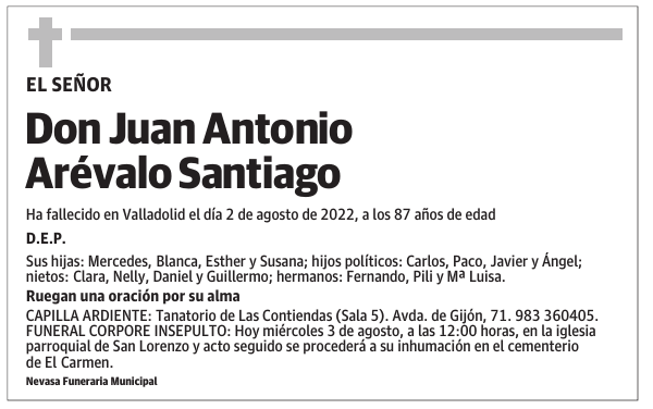Don Juan Antonio Arévalo Santiago