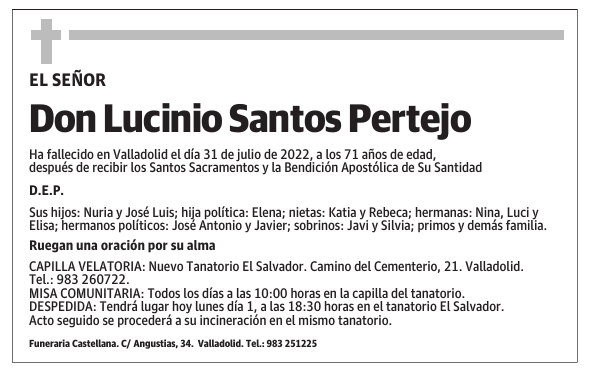 Don Lucinio Santos Pertejo