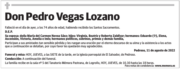 Don  Pedro  Vegas  Lozano