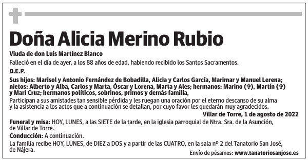 Doña  Alicia  Merino  Rubio