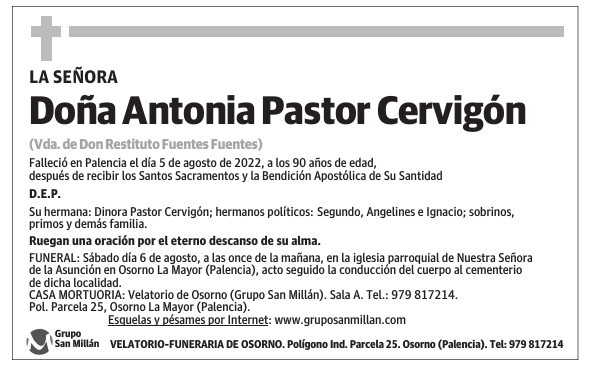 Doña Antonia Pastor Cervigón