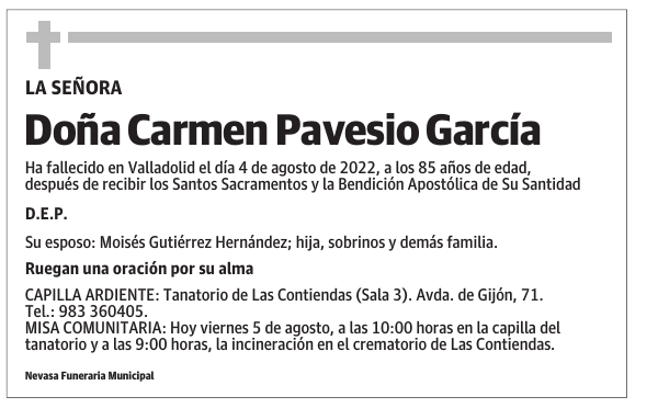 Doña Carmen Pavesio García
