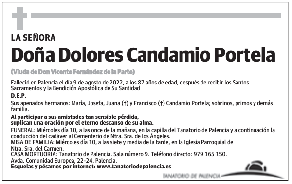 Doña Dolores Candamio Portela