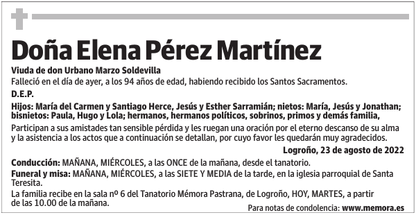 Doña  Elena  Pérez  Martínez