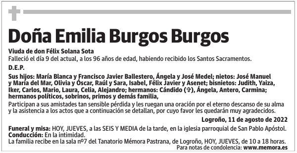 Doña  Emilia  Burgos  Burgos