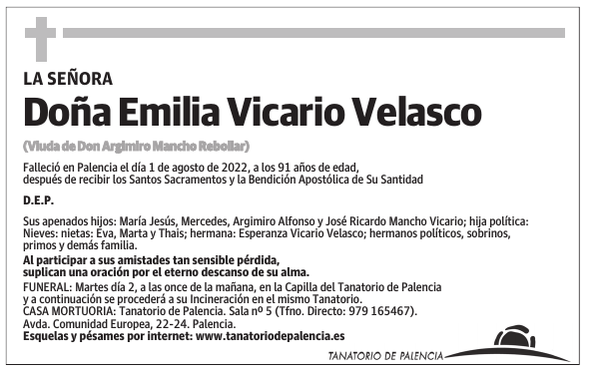 Doña Emilia Vicario Velasco
