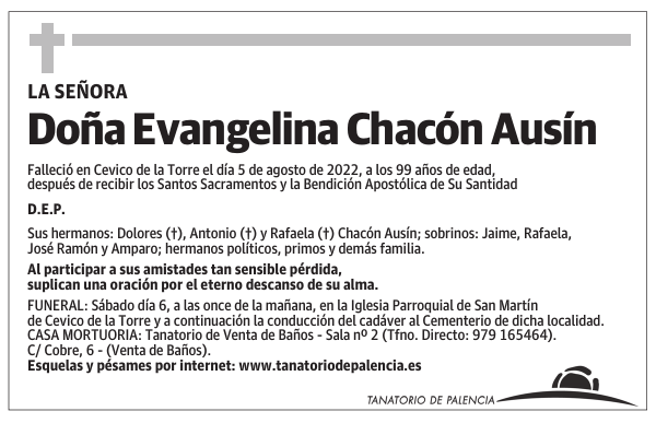 Doña Evangelina Chacón Ausín