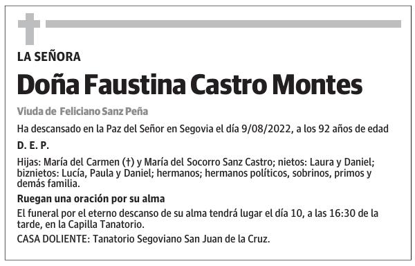 Doña Faustina Castro Montes