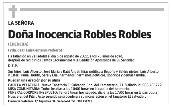 Doña Inocencia Robles Robles