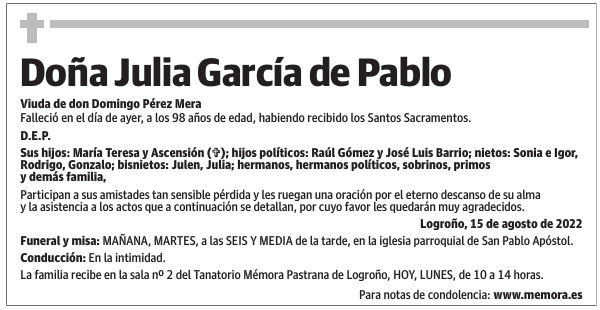 Doña  Julia  García  de  Pablo