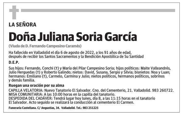 Doña Juliana Soria García