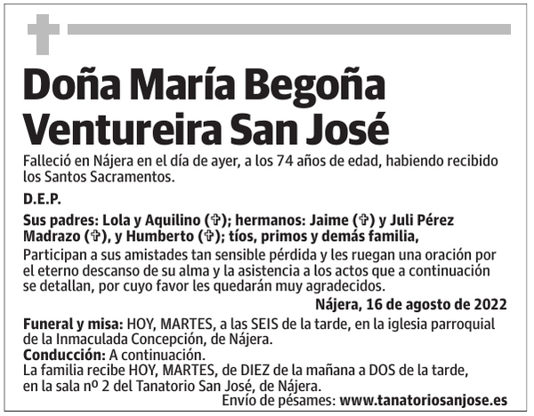 Doña  María  Begoña  Ventureira  San  José