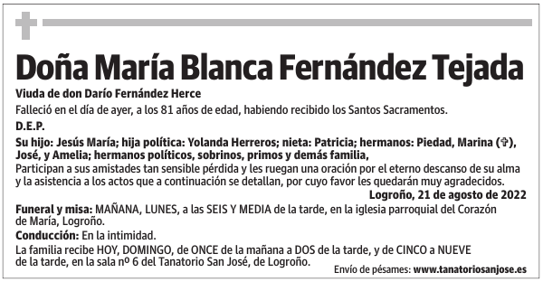 Doña  María  Blanca  Fernández  Tejada