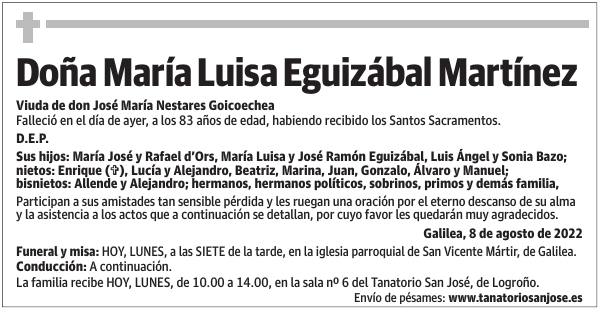 Doña  María  Luisa  Eguizábal  Martínez
