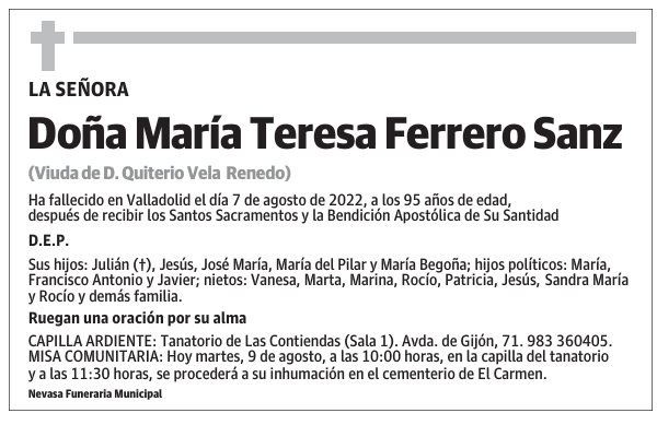 Doña María Teresa Ferrero Sanz