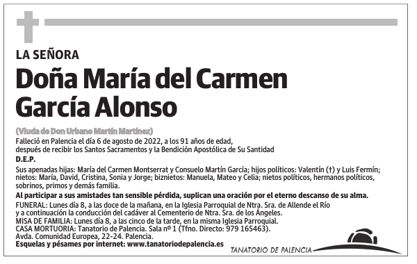 Doña María del Carmen García Alonso