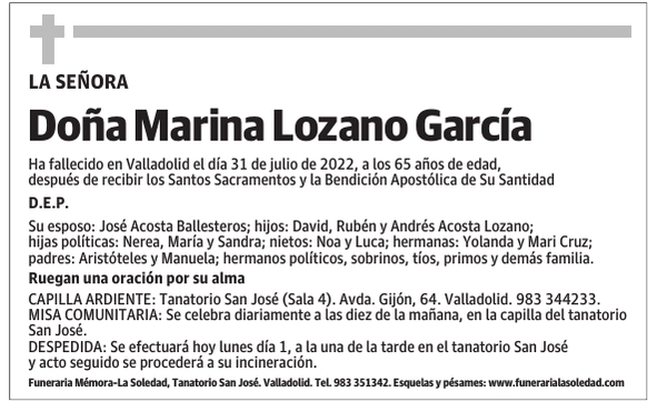 Doña Marina Lozano García
