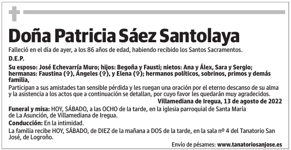 Doña  Patricia  Sáez  Santolaya