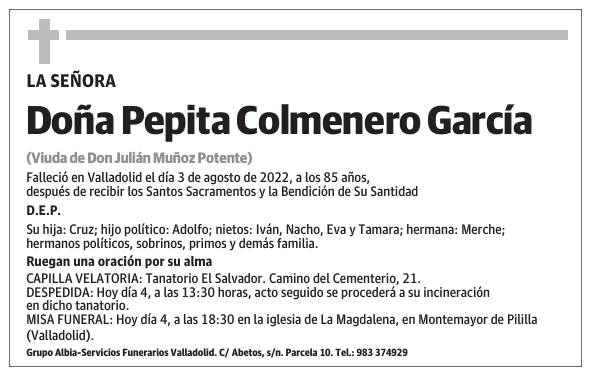 Doña Pepita Colmenero García