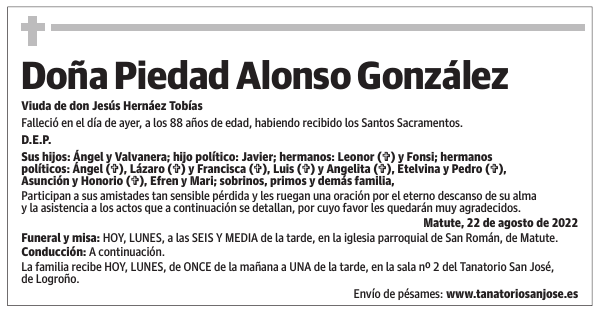 Doña  Piedad  Alonso  González