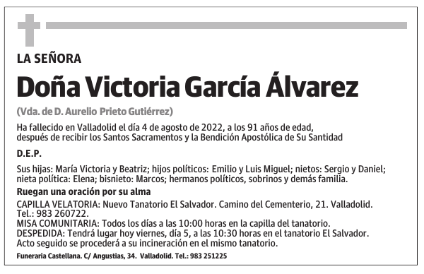 Doña Victoria García Álvarez