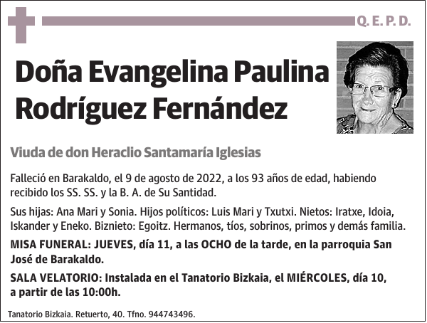 Evangelina Paulina Rodríguez Fernández