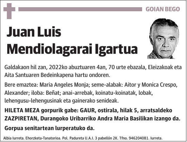 Juan Luis Mendiolagarai Igartua