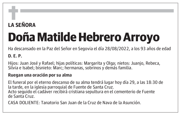 Matilde Hebrero Arroyo