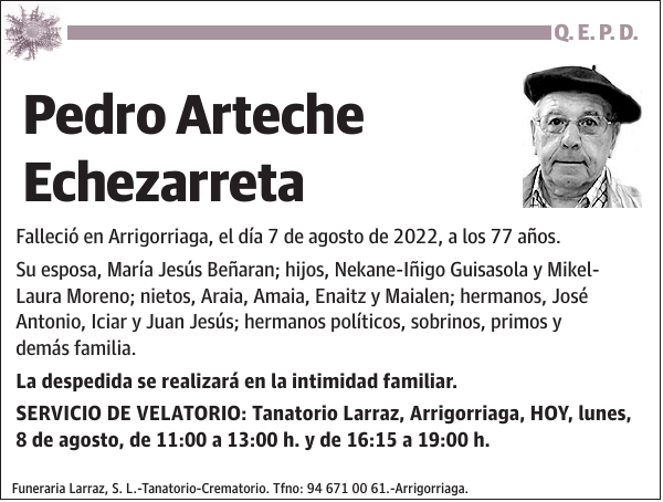 Pedro Arteche Echezarreta
