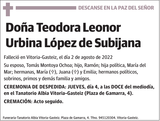Teodora  Leonor  Urbina  López  de  Subijana