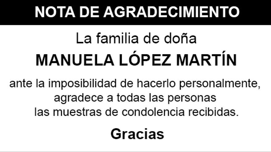 de  agradecimiento  de  doña  Manuela  López  Martín