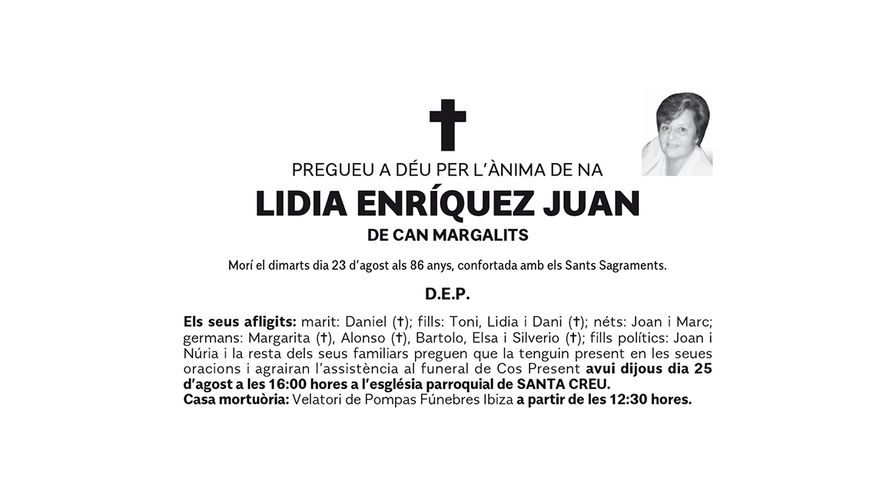 de  doña  Lidia  Enríquez  Juan